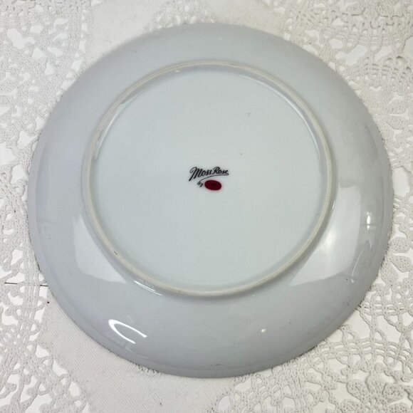 Sango Moss Rose 4 China Salad Plates White Pink Roses 7.5" Japan - Picture 7 of 7